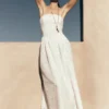 Vestito lungo senza spalline Maureen in broderie – Bianco Vestito lungo senza spalline Maureen in broderie – Bianco