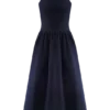 Vestito midi con scollo all’americana in Denim Caroline – Blu indaco Vestito midi con scollo all’americana in Denim Caroline – Blu indaco