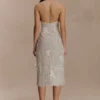 Vestito midi con scollo all’americana in pizzo di seta Lenore – Avorio Vestito midi con scollo all’americana in pizzo di seta Lenore – Avorio