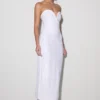 Vestito midi senza spalline con paillettes Maisie – Bianco Vestito midi senza spalline con paillettes Maisie – Bianco