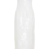 Vestito midi senza spalline con paillettes Maisie – Bianco Vestito midi senza spalline con paillettes Maisie – Bianco