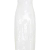 Vestito midi senza spalline con paillettes Maisie – Bianco Vestito midi senza spalline con paillettes Maisie – Bianco